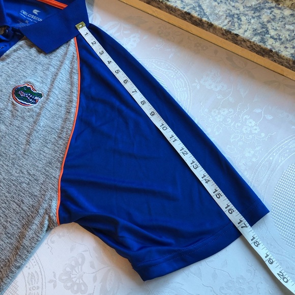 Colosseum Gray/Blue Florida Gators Short Sleeves Polo Shirt Men’s Size XL Active - Picture 7 of 16